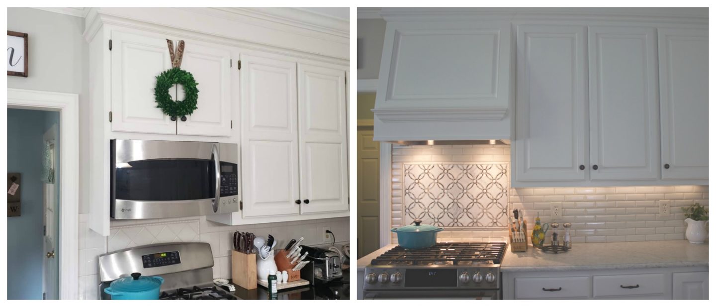 built in microwave custom range hood